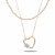 Gold-Plated-Double-Layers-Hart-Necklace-Gold