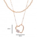 Gold Plated Double Layers Hart Necklace
