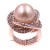 Rose-Gold-Plated-Rhinstone-Paved-with-Pearl-Stretch-Ring-Rose Gold