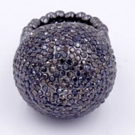 Hematite Crystal Snow Ball Stretch Ring
