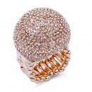 Gold Plated with Clear Crystal Snow Ball Stretch Ring