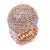 Rose-Gold-Plated-with-Peach-Crystal-Snow-Ball-Stretch-Ring-Rose Gold Peach