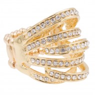 Gold Plated with Rhinstone Stretch Rings