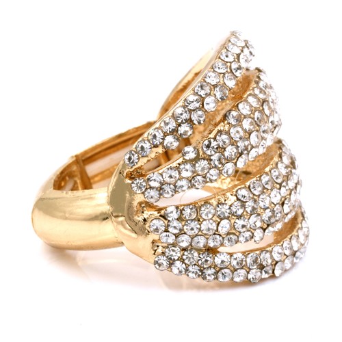Gold Plated with Crystal Stretch Rings