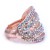Rose-Gold-Plated-With-AB-Crystal-Stretch-Rings-Rose Gold AB