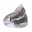 Rhodium Black Plated with Crystal Stretch Rings