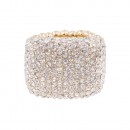 Rhodium Plated with AB Crystal Stretch Ring