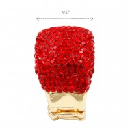 Gold Plated With Red Crystal Stretch Rings