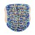 Gold-Plated-11-Rows-Stretch-rings-with-Blue-AB-Crystal-Blue AB