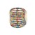Gold-Plated-With-Multi-Color-11-Line-Crystal-Stretch-Riings-Gold Multi-Color