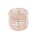Peach Plated with 11 Line Crystal Stretch Rings