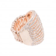 Rose Gold Plated with 11 Line Crystal Stretch Rings