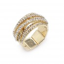 Gold Plated with Clear Crystal Stretch rings
