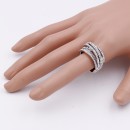 Rhodium Plated With Crystal Stretch Rings