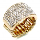 Gold Plated With AB Crystal Stretch Rings