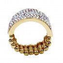 Gold Plated With AB Crystal Stretch Rings