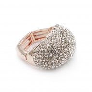 Rose Gold Plated With Clear Crystal Stretch Rings