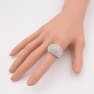 Rhodium Plated with Crystal Stretch Rings