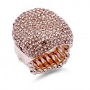 Rose Gold Plated with Peach Rhinestone Stretch Ring