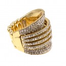 Rhodium Plated with AB Crystal Stretch ring
