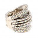 Rhodium Plated with AB Crystal Stretch ring