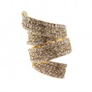 Gold Plated with Clear CZ Stretch Ring