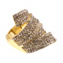 Gold Plated with Clear CZ Stretch Ring