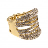 Gold Plated with Rhinstone Stretch Ring