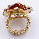 Gold Plated With Topaz Purple Color Flower Rings