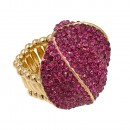 Gold Plated with Clear Crystal Stretch Ring