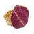 Gold-Plated-with-Fuchsia-Crystal-Stretch-Ring-Gold Plated Fuchsia