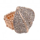 Gold Plated with Clear Crystal Stretch Ring