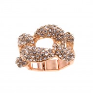 Rose Gold Plated With Crystal Stretch Rings
