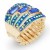 Gold-Plated-Stretch-Rings-with-Blue-AB-Crystal-Blue AB