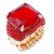 Gold-Plated-With-Red-Stone-Crystal-Stretch-Rings-Gold Red