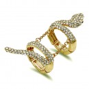 Gold Plated With Red Mix Crystal Snake Stretch Rings