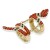 Gold-Plated-With-Red-Mix-Crystal-Snake-Stretch-Rings-Gold Red