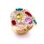 Gold-Plated-With-Multi-Color-Stone-Stretch-Rings-Gold Multi-Color