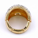 Gold Plated With Clear Crystal Stretch Rings