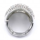 Rhodium Plated Clear Crystal Stretch Rings