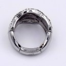 Rhodium Plated with Clear Crystal Stretch Rings