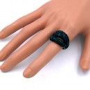 Jet Black Plated Stretch Rings