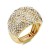 Gold-Plated-With-Clear-Crystal-Stretch-Rings-Gold Clear