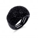 Rhodium Plated with Silver AB Crystals Stretch Ring