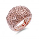 Rhodium Plated with Silver AB Crystals Stretch Ring