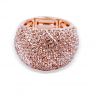 Rose Gold Plated With Pea Crystal Stretch Rings