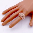 Rose Gold Plated With Pea Crystal Stretch Rings