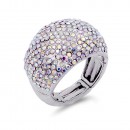 Gold Plated With Multi-Color Crystal Stretch Rings