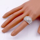 Rhodium Plated with Silver AB Crystals Stretch Ring
