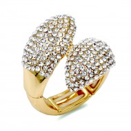 Gold Plated with Clear Crystal Stretch Rings